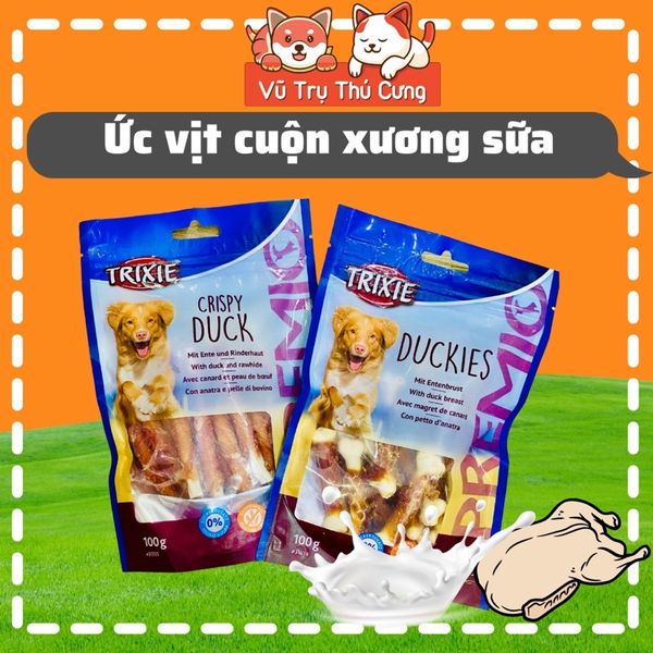 Snack Cho Chó Thịt Gà, Thịt Vịt Cuộn Rau Củ 100g