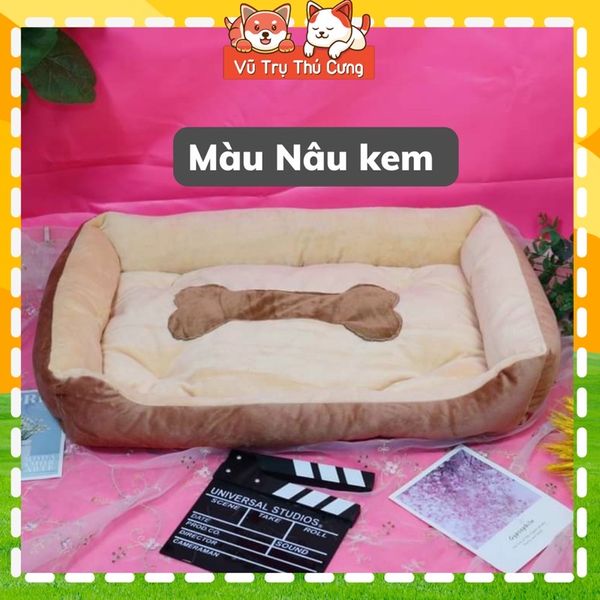 Nệm ngủ cho Chó mèo hoạ tiết cục xương hình chữ nhật