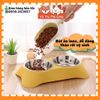 Khay Đựng Thức Ăn Cho Chó Mèo Kèm 2 Bát Inox Dễ Dàng Vệ Sinh