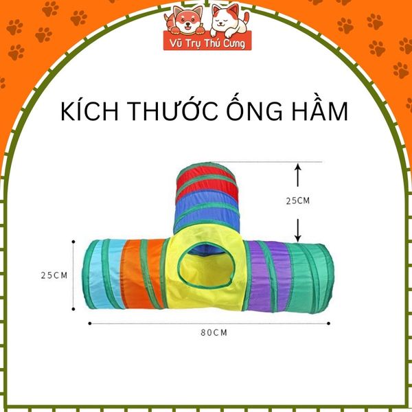 Đồ chơi cho mèo đường hầm chui có bóng tròn2