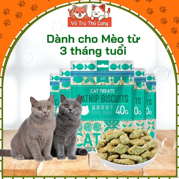 Combo 5 Gói Bánh Cá Vị Cỏ Mèo Tiêu Búi Lông