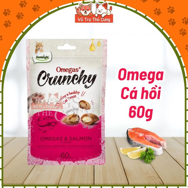 Bánh Thưởng Cho Mèo Crunchy Bổ Sung Omega Mượt Lông 60g