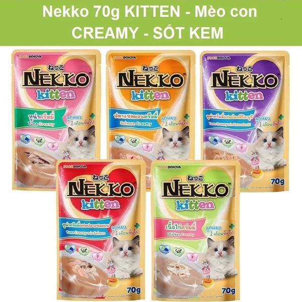 Pate Nekko Creamy Kitten cho Mèo con sốt kem gói 70g