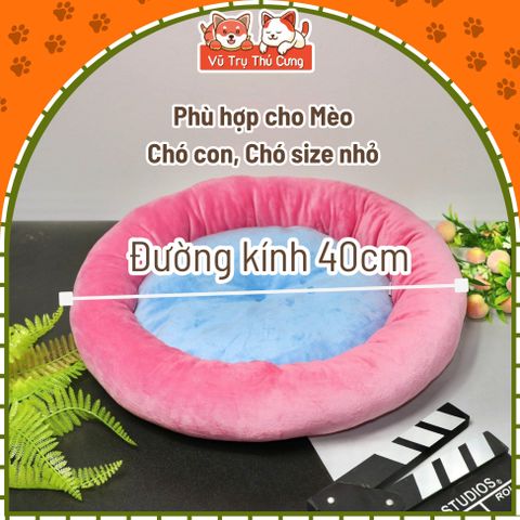 Nệm ngủ cho chó mèo giá rẻ, đệm cho thú cưng giá rẻ đường kính 40cm (lót màu ngẫu nhiên)
