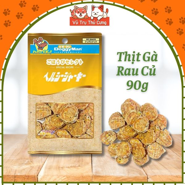 Snack Cho Chó Dạng Miếng Gà Sấy Bổ Sung Rau Củ DoggyMan 90g