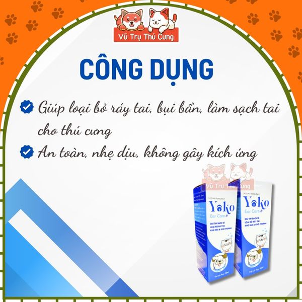 Dung Dịch Vệ Sinh Tai Cho Chó Mèo Yoko 50ml