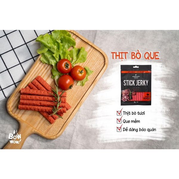 Thịt bò que mềm Bow wow Hàn Quốc cho Chó 90g, Snack gặm cho chó