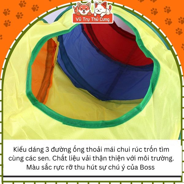 Đồ chơi cho mèo đường hầm chui có bóng tròn2