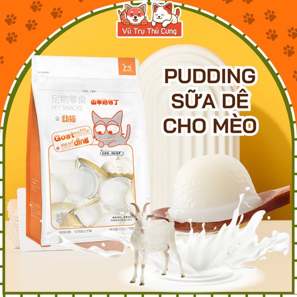 Pudding sữa dê bổ sung Canxi cho Mèo, túi 15 viên