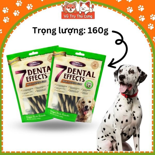Xương gặm 7Dental Effects cho chó 160g - Sạch răng, thơm miệng, bổ sung canxi