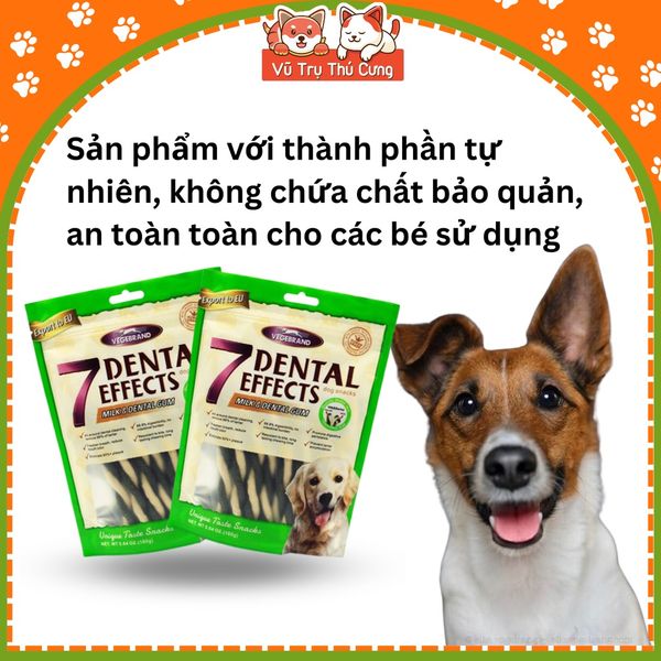 Xương gặm 7Dental Effects cho chó 160g - Sạch răng, thơm miệng, bổ sung canxi