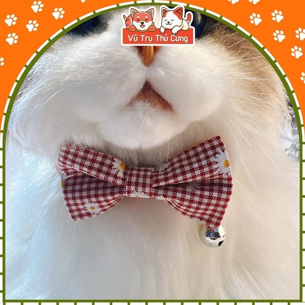 Vòng cổ cho chó mèo có lục lạc, đính nơ với nhiều họa tiết dễ thương