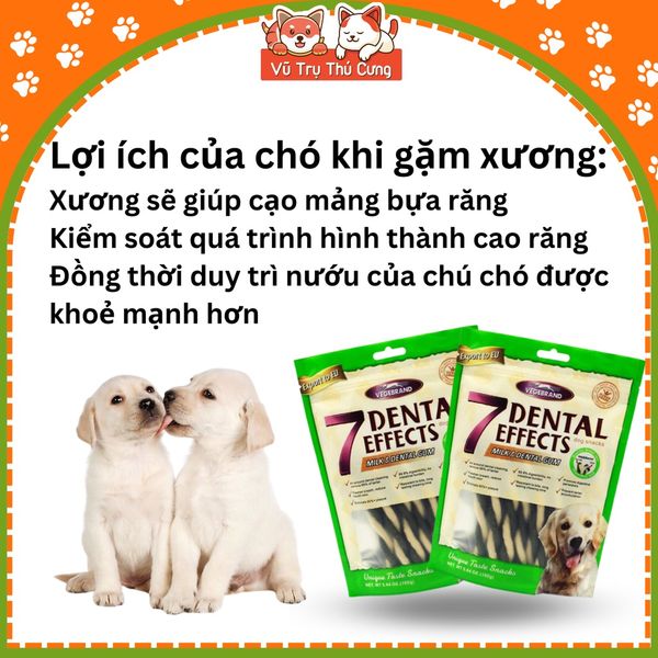 Xương gặm 7Dental Effects cho chó 160g - Sạch răng, thơm miệng, bổ sung canxi