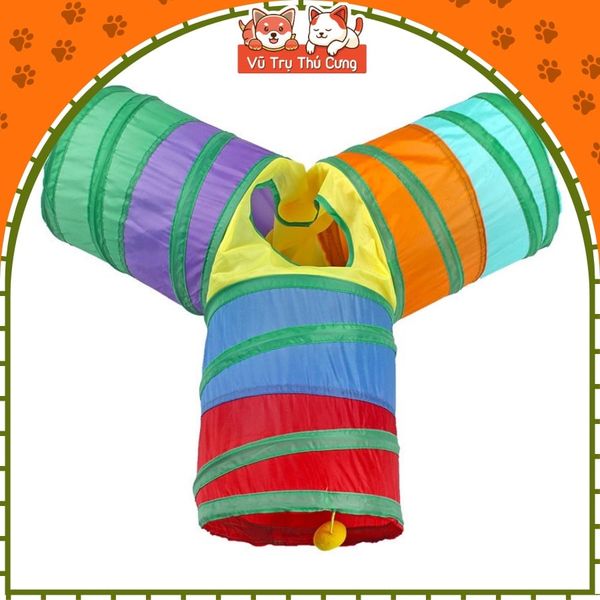 Đồ chơi cho mèo đường hầm chui có bóng tròn2