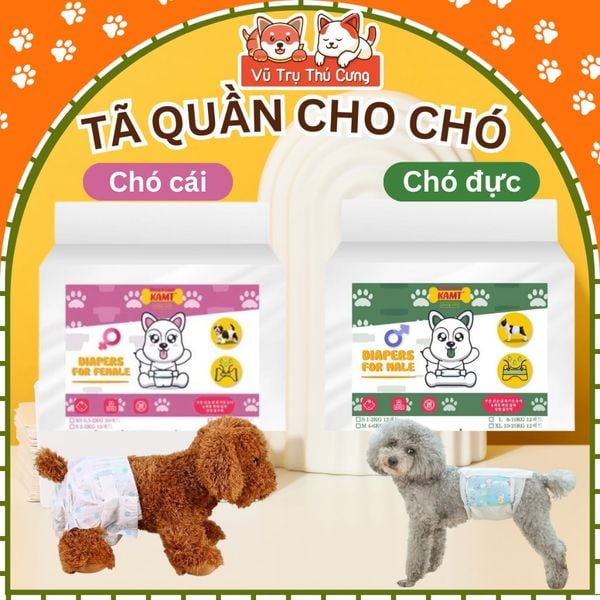Bỉm cho chó Kamt, Tã quần cho chó cái và chó đực siêu thấm hút 10 miếng