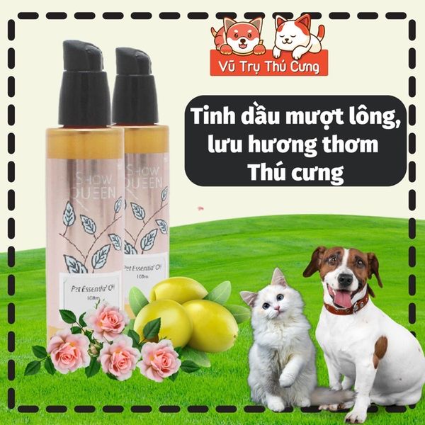 Tinh dầu dưỡng mượt lông, khử mùi hôi cho Chó mèo Show Queen 100ml