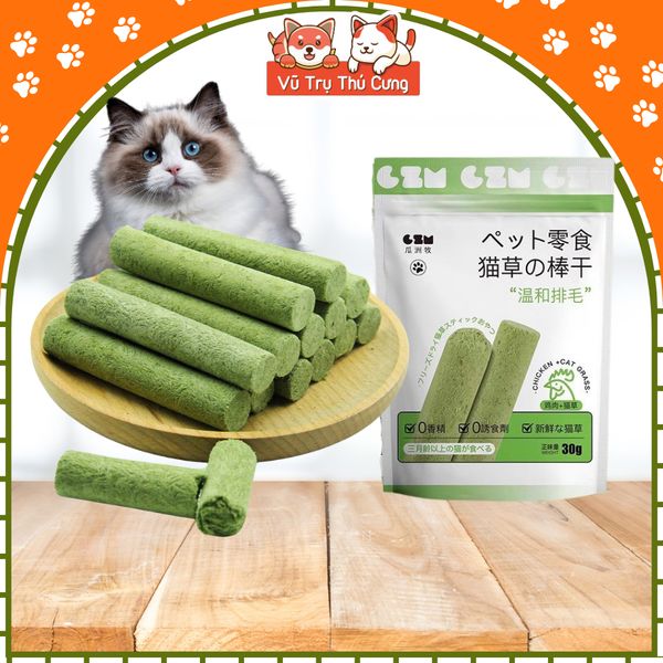 Thanh Cỏ Mèo Mix Thịt Gà Giúp Tiêu Búi Lông (6 thanh)