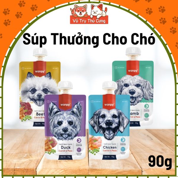 Súp thưởng Wanpy cho Chó có nắp vặn tiện lợi 90g