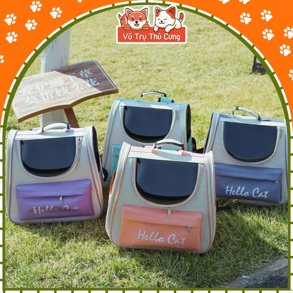 Balo vận chuyển chó mèo thoáng khí Hello Cat