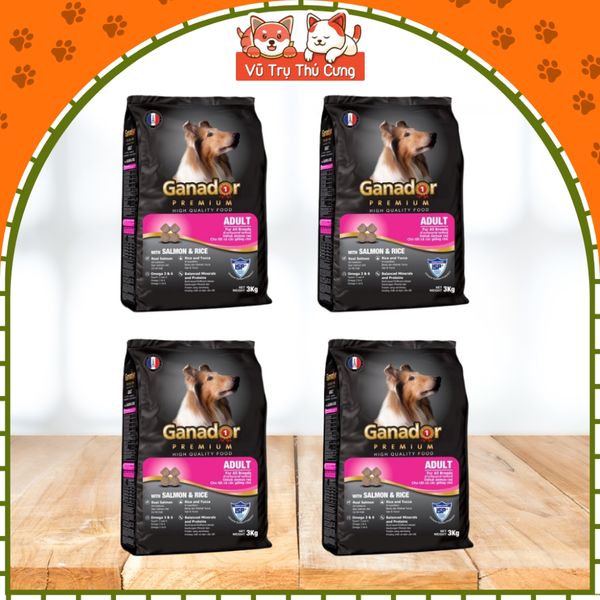 (12Kg) Thùng 4 Gói 3Kg Thức Ăn Hạt Ganador Cho Chó Nhiều Dinh Dưỡng