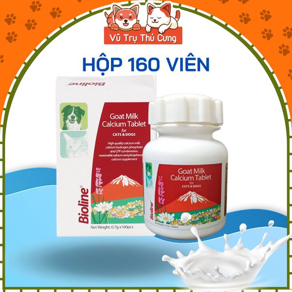 Viên sữa dê bổ sung Canxi cho Chó mèo Bioline