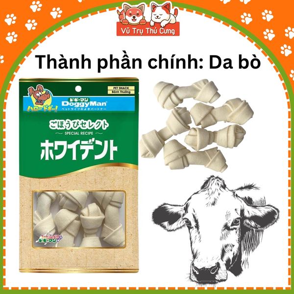Bánh thưởng xương da bò cho chó Doggy Man sạch răng miệng (5 nơ nhỏ)