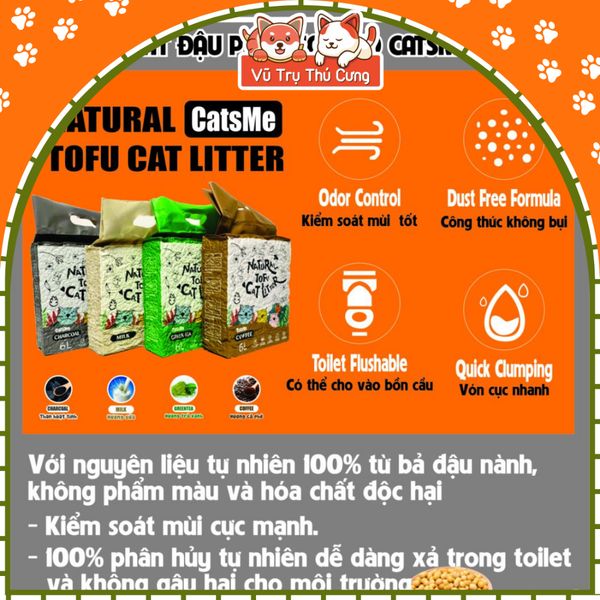 Cát Vệ Sinh Cho Mèo Đậu Nành Catsme 6L