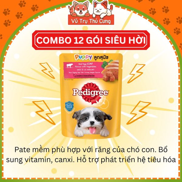 Combo 12 gói Pate Pedigree cho chó 80g