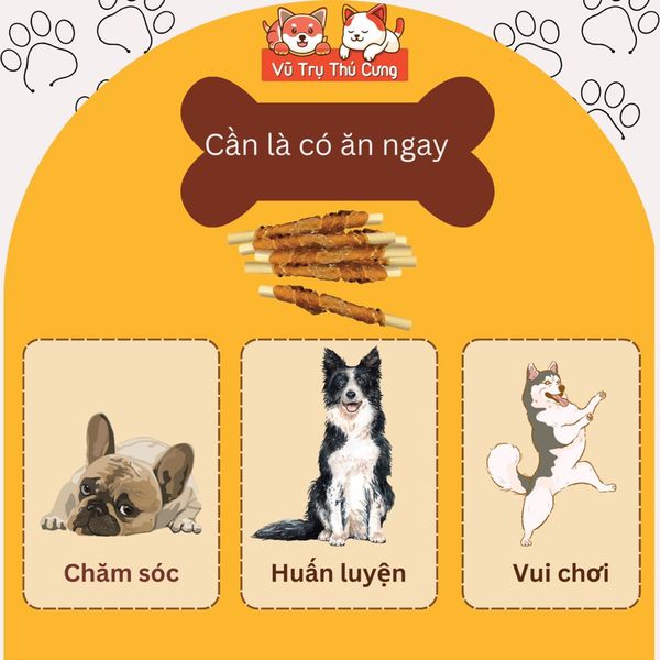 Snack Cho Chó Dạng Que Cuộn Thịt Gà DoggyMan (10 que)