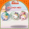 Đồ chơi cho chó mèo, bóng lồng sắt có chuột lông vũ