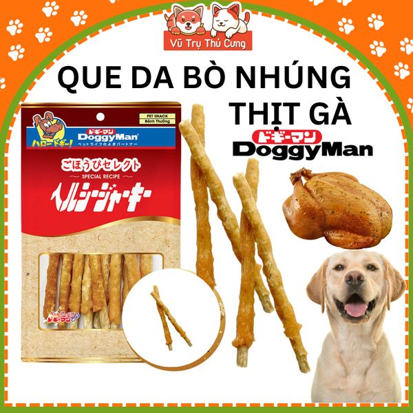 Snack Cho Chó Que Da Bò Nhúng Thịt Gà DoggyMan (10 Que)