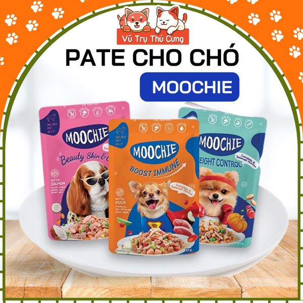 Pate Moochie Sốt Bò Gà, rau củ quả dành cho Chó 85g