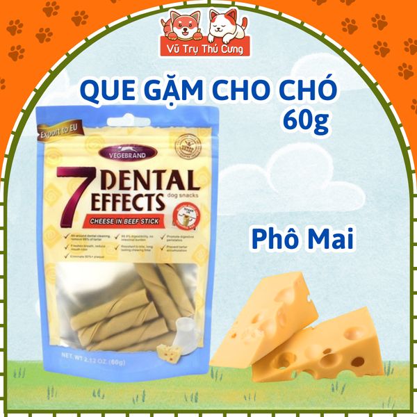 Snack cho chó, Xương gặm sạch răng Vegebrand 60g vị Phô Mai