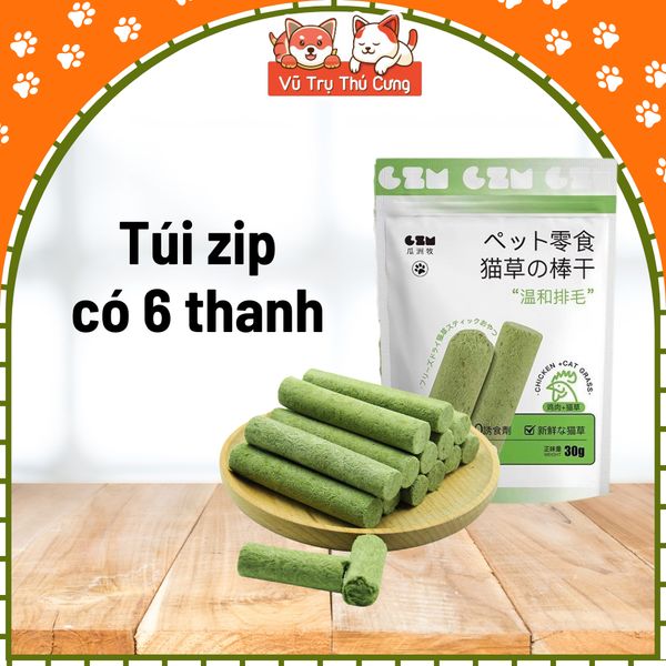 Thanh Cỏ Mèo Mix Thịt Gà Giúp Tiêu Búi Lông (6 thanh)