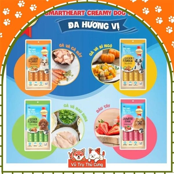 Súp thưởng cho Chó SmartHeart Creamy túi 4 thanh2