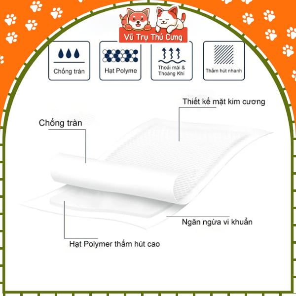 Tã lót chuồng than hoạt tính khử mùi cho thú cưng, thấm hút tốt