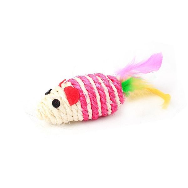 Đồ chơi cho Mèo hình chuột cói có lông vũ