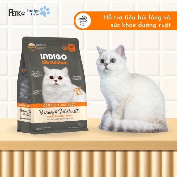 Hạt Hữu cơ cho Mèo INDIGO 100% thịt thật và Rau củ quả 400g