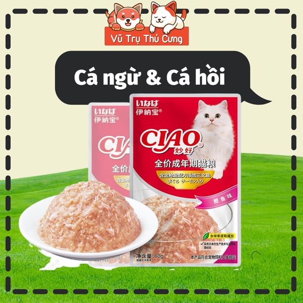 Pate Ciao cho Mèo gói 60g, Thức ăn ướt cho Mèo