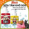 Sữa tắm khô cho Chó Mèo dạng bọt SOS, dịu nhẹ cho Chó con, mèo con