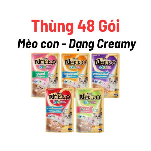 (Giá sỉ) Thùng 48 Gói Pate Nekko Thái Lan Cho Mèo Mọi Lứa Tuổi