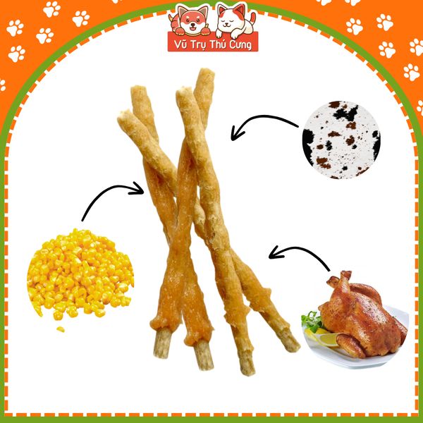 Snack Cho Chó Que Da Bò Nhúng Thịt Gà DoggyMan (10 Que)