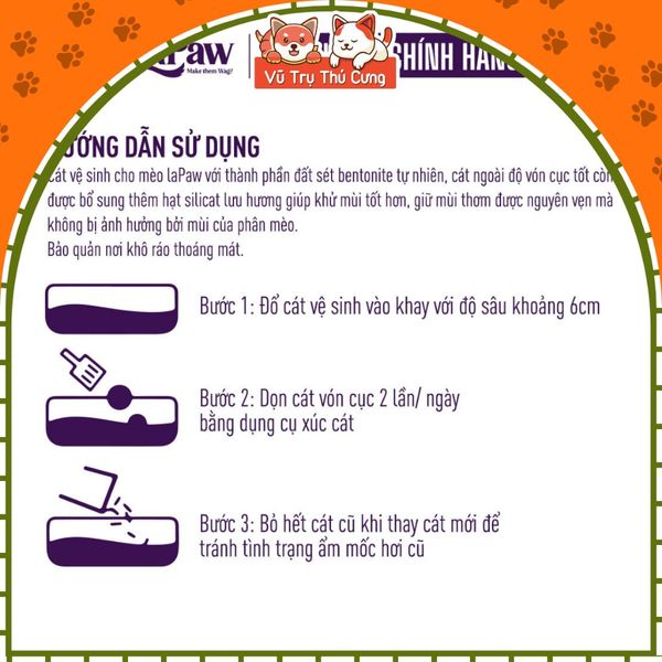 Cát vệ sinh cho mèo Lapaw Than hoạt tính 8L2