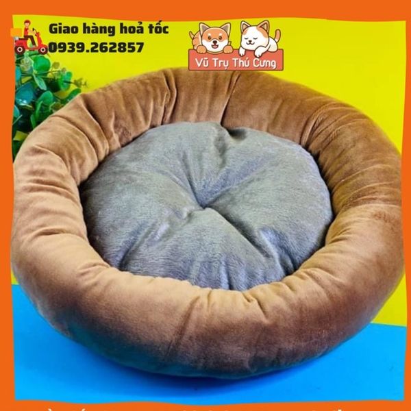 Nệm ngủ cho chó mèo giá rẻ, đệm cho thú cưng giá rẻ đường kính 40cm (lót màu ngẫu nhiên)