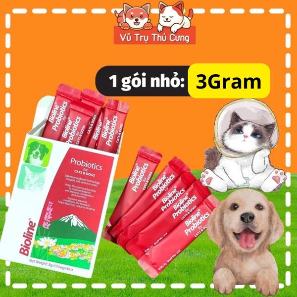 Men tiêu hoá cho Chó mèo Bioline 3g, giúp mèo ăn ngon miệng hơn