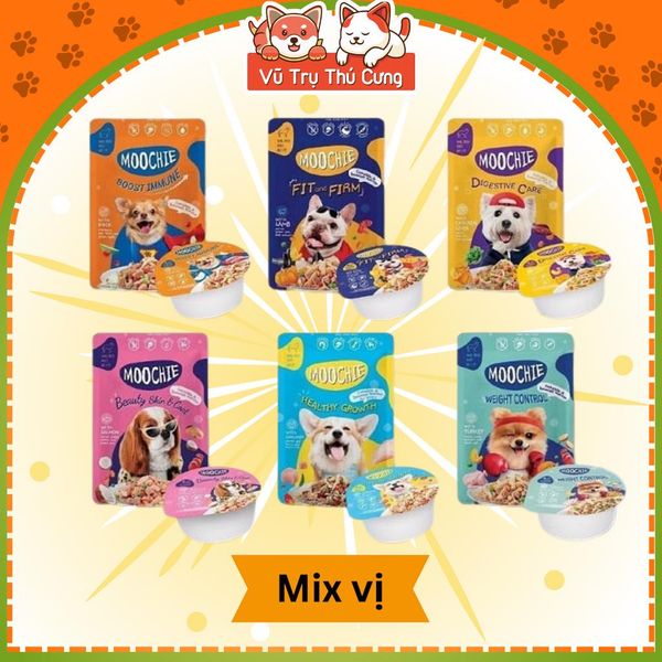 Combo 6 gói Pate Moochie cho Chó đủ các vị, bổ sung protein từ thịt và chất xơ từ rau củ quả