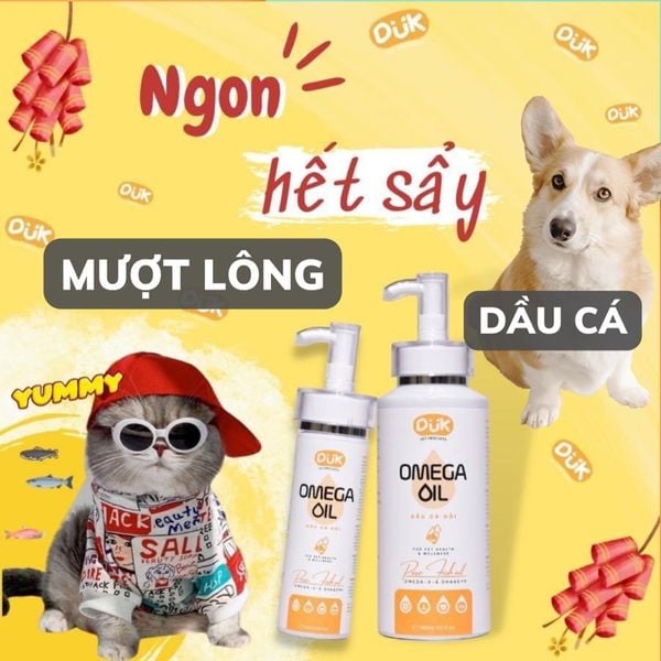 Dầu cá hồi dưỡng lông mềm mượt, ngăn rụng lông cho Chó Mèo DUK 150ml