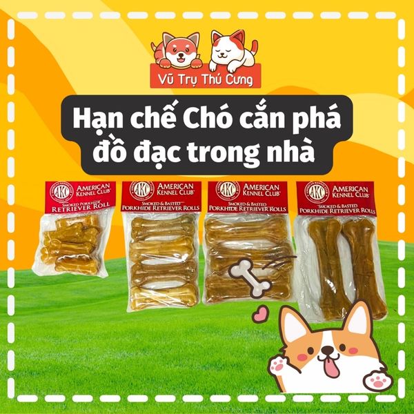Snack Xương da bò cho Chó gặm Bổ Sung Dinh Dưỡng Nhiều Thanh