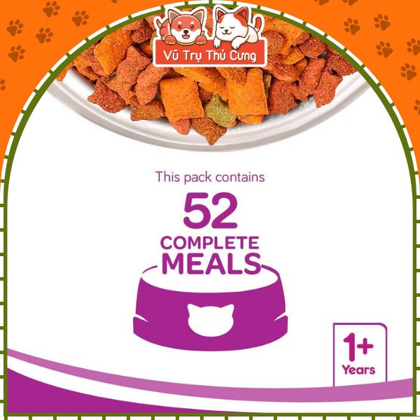 Hạt Whiskas dành cho mèo trưởng thành đủ 3 vị, túi 1.2Kg