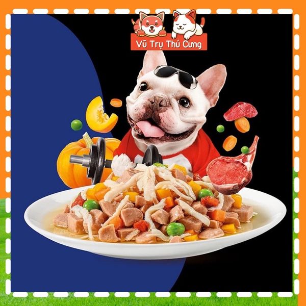 Pate Moochie Sốt Bò Gà, rau củ quả dành cho Chó 85g